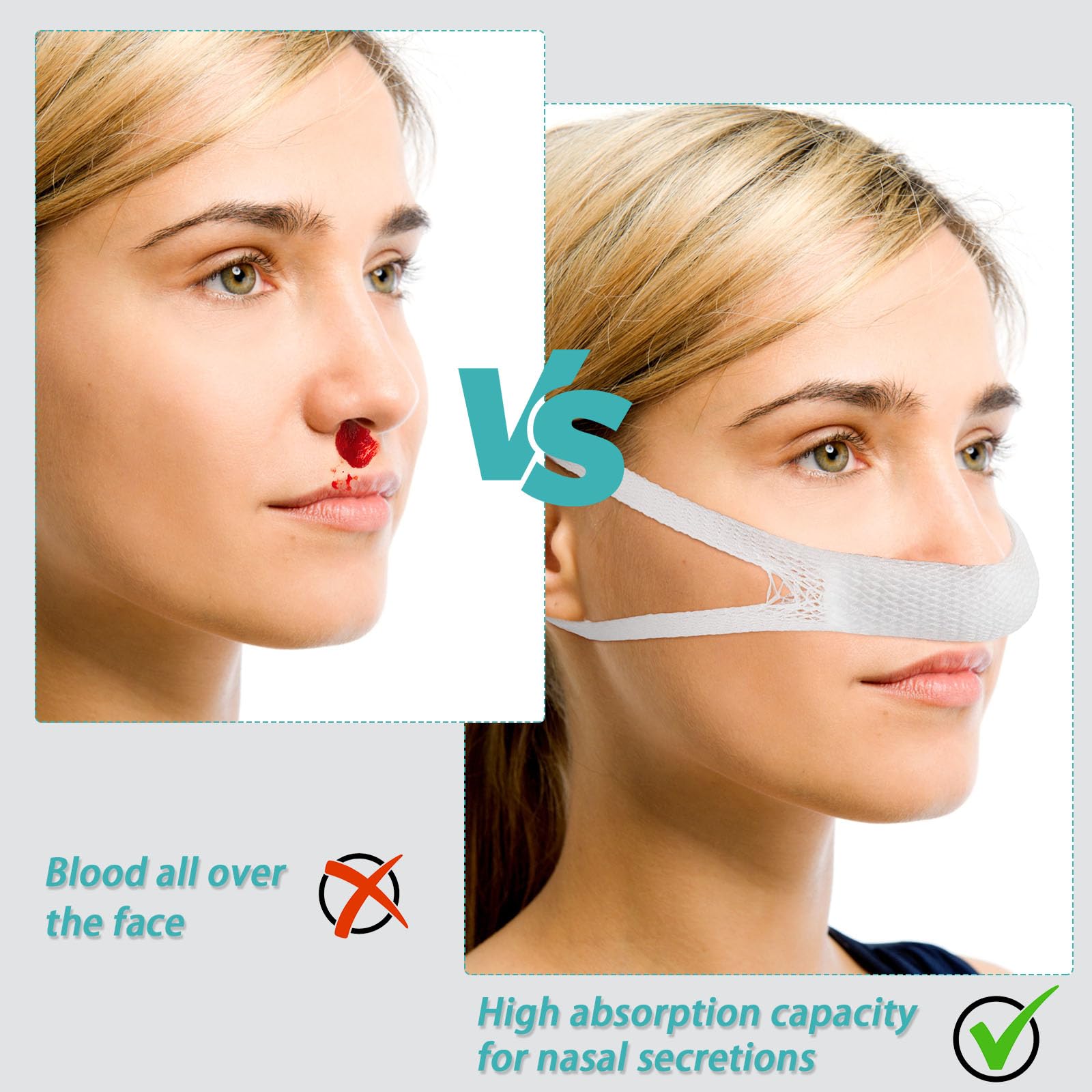 Patelai nasal bandage high absorption helps manage moisture.