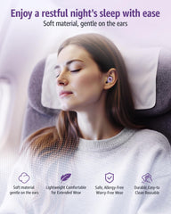 PATNRAB ear plugs with ultra-soft silicone and memory-fit tips for comfortable wear