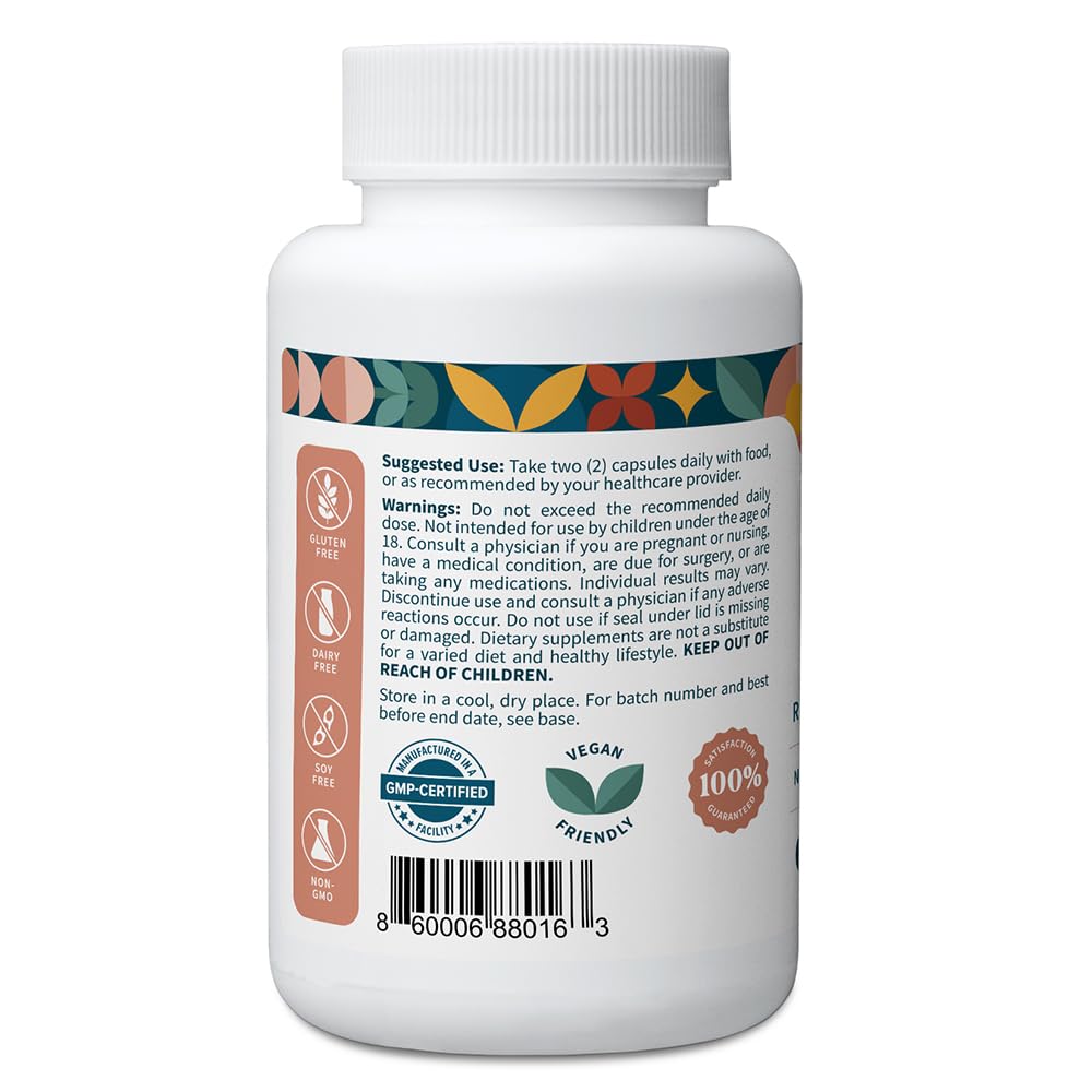 Pattern Wellness tri-color maca capsules illustrating the blend for balance