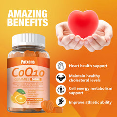 Patxans CoQ10 gummies serving-ready image suggests easy daily routine