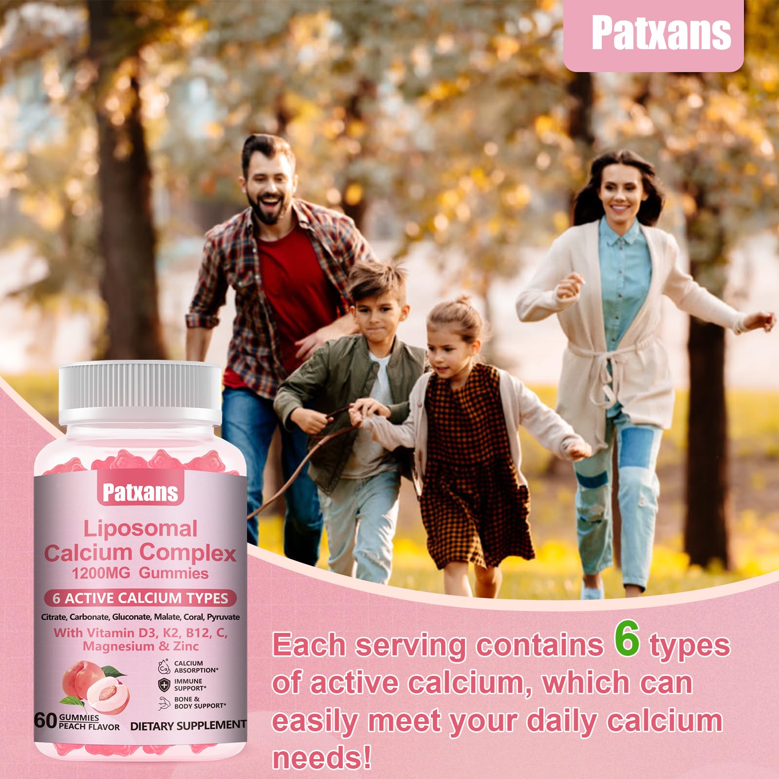 Patxans desk scene with gummies suggests a daily bone care routine.