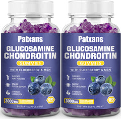 Patxans glucosamine chondroitin gummies bottle shows convenient daily joint support.