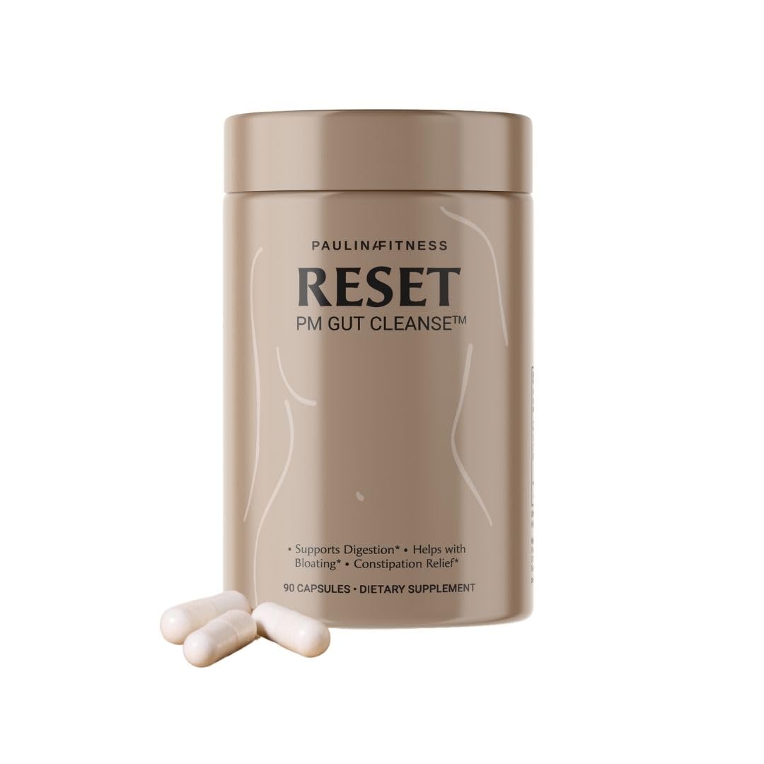 Paulina Fitness Reset Overnight bottle front view promotes restful nights and bloating relief