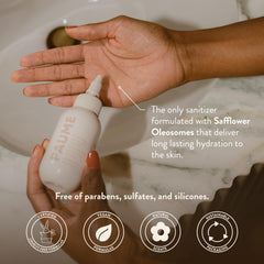 PAUME sanitizer gel close-up shows translucent texture ideal for quick refresh.