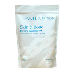 Pause Life Skin & Bone bottle front shows unflavored collagen blend for daily beauty support.