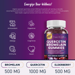 Chewy PAYAOCZ quercetin gummies, blueberry flavor, for convenient daily use.