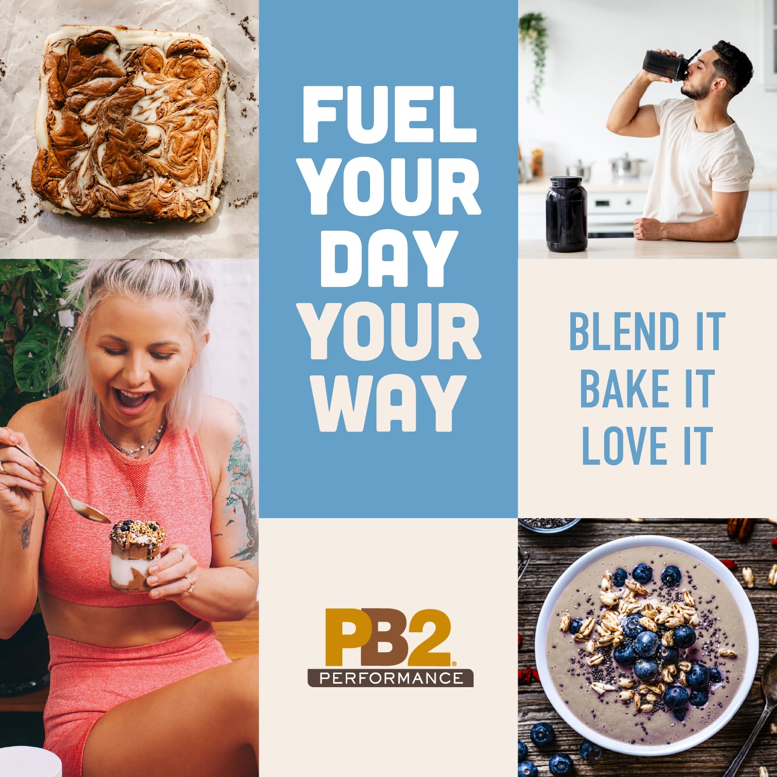 PB2 Performance Almond Protein Powder vanilla over oats for a protein boost