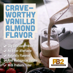 PB2 Performance Almond Protein Powder vanilla smoothie served in a glass