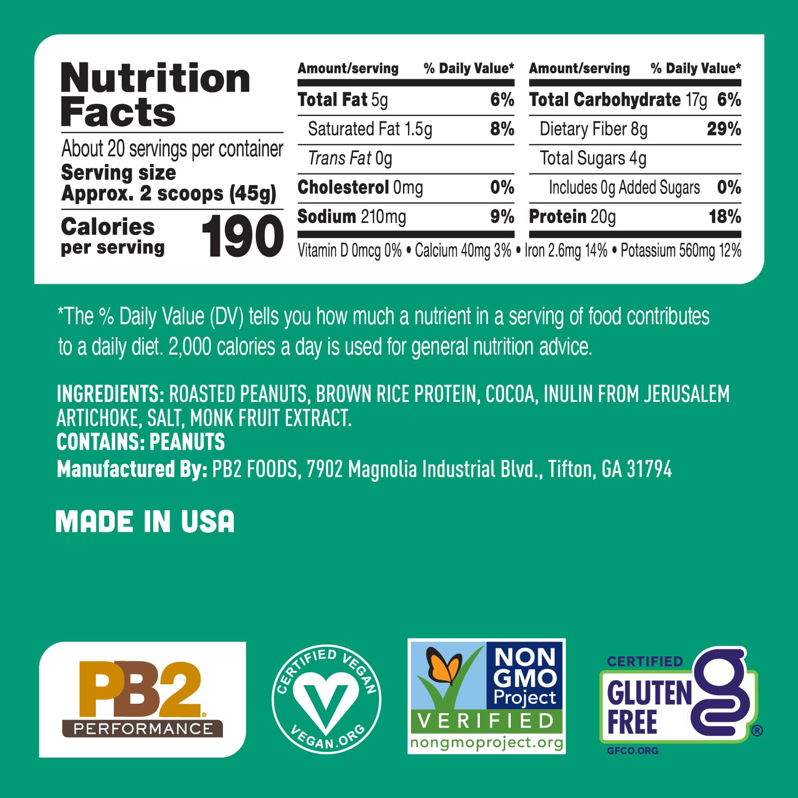 PB2 Performance oatmeal topping idea with protein boost.