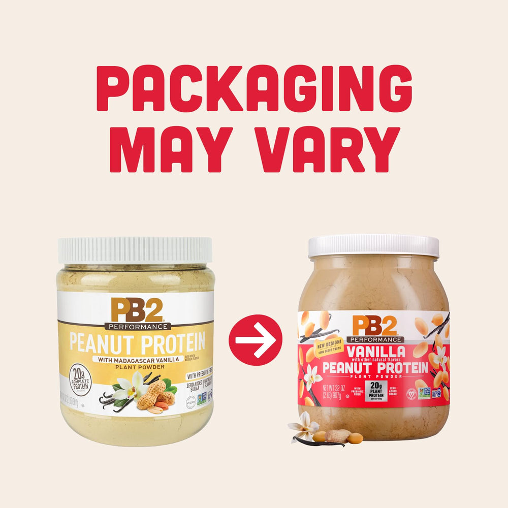 PB2 Performance vanilla powder next to scoop ideal for quick shakes