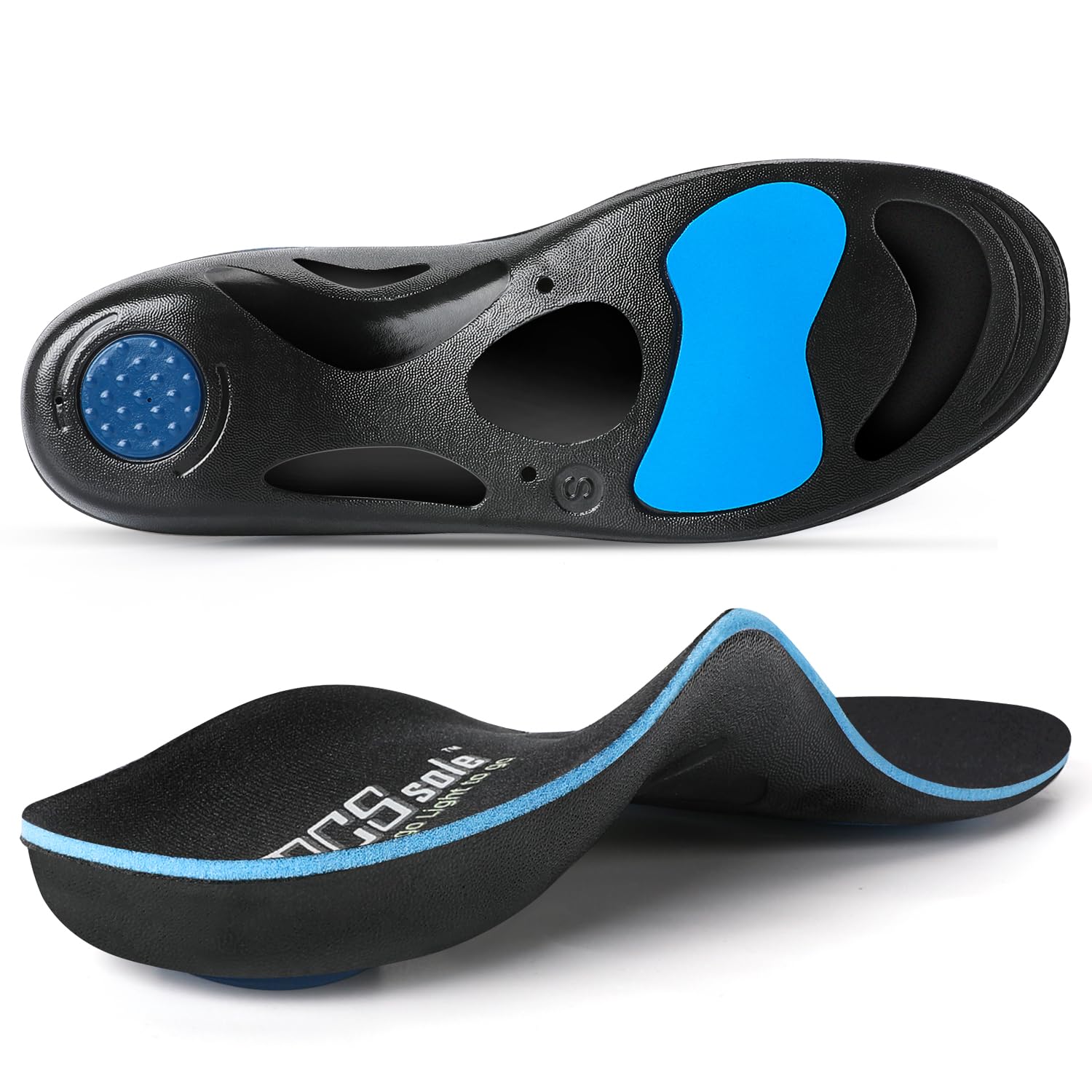 PCSsole orthotic high arch insole – outer view shows support and stability.
