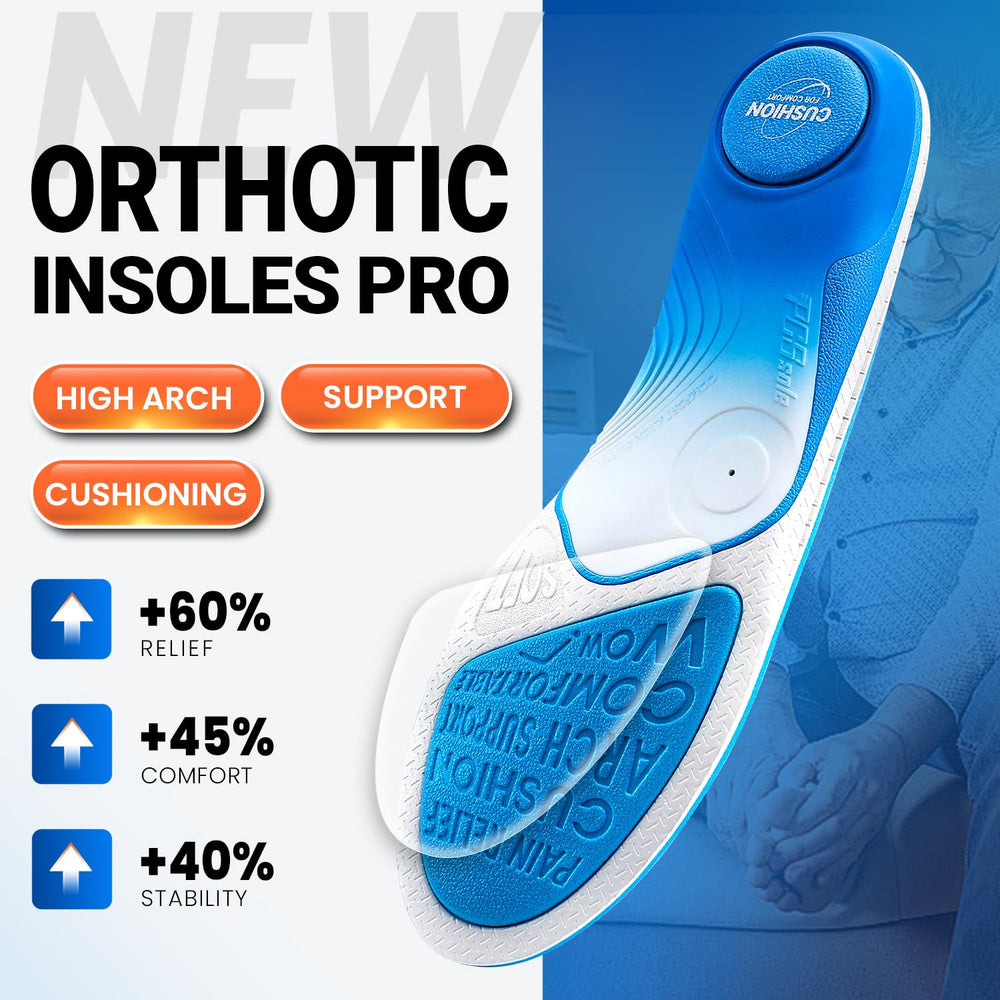 PCSsole Orthotic Insoles Pro provide 240+ lbs heavy-duty support for stability.
