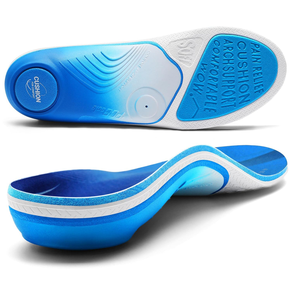 PCSsole Orthotic Insoles Pro with high arch support for all-day comfort.