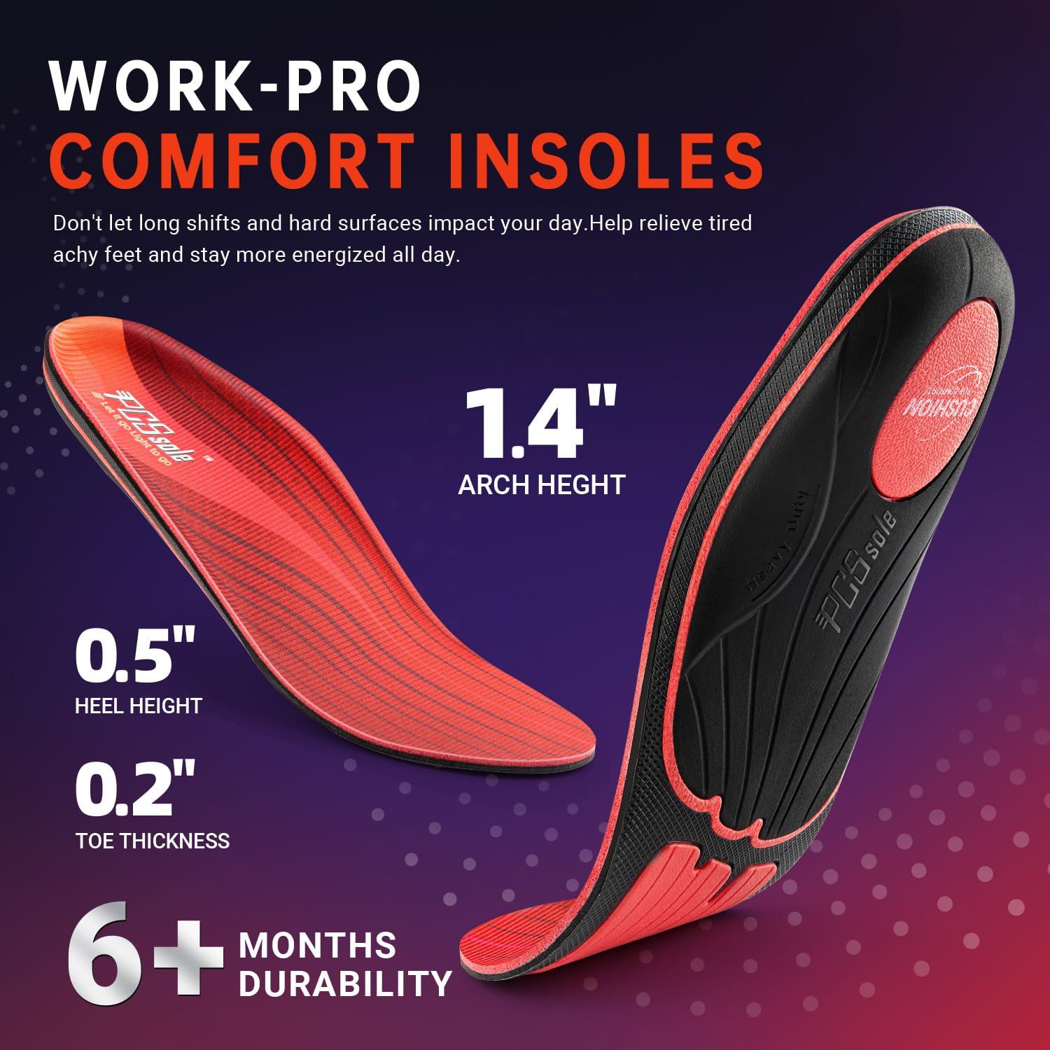 PCSsole plantar fasciitis relief insole helps manage arch pressure daily.