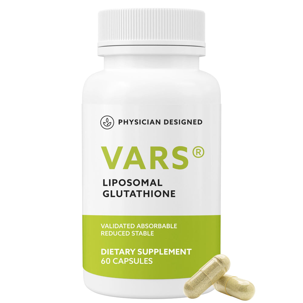 PD VARS liposomal glutathione capsules bottle front view for potential immune support