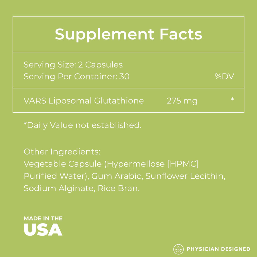 PD VARS glutathione capsules support focus and energy in a morning routine