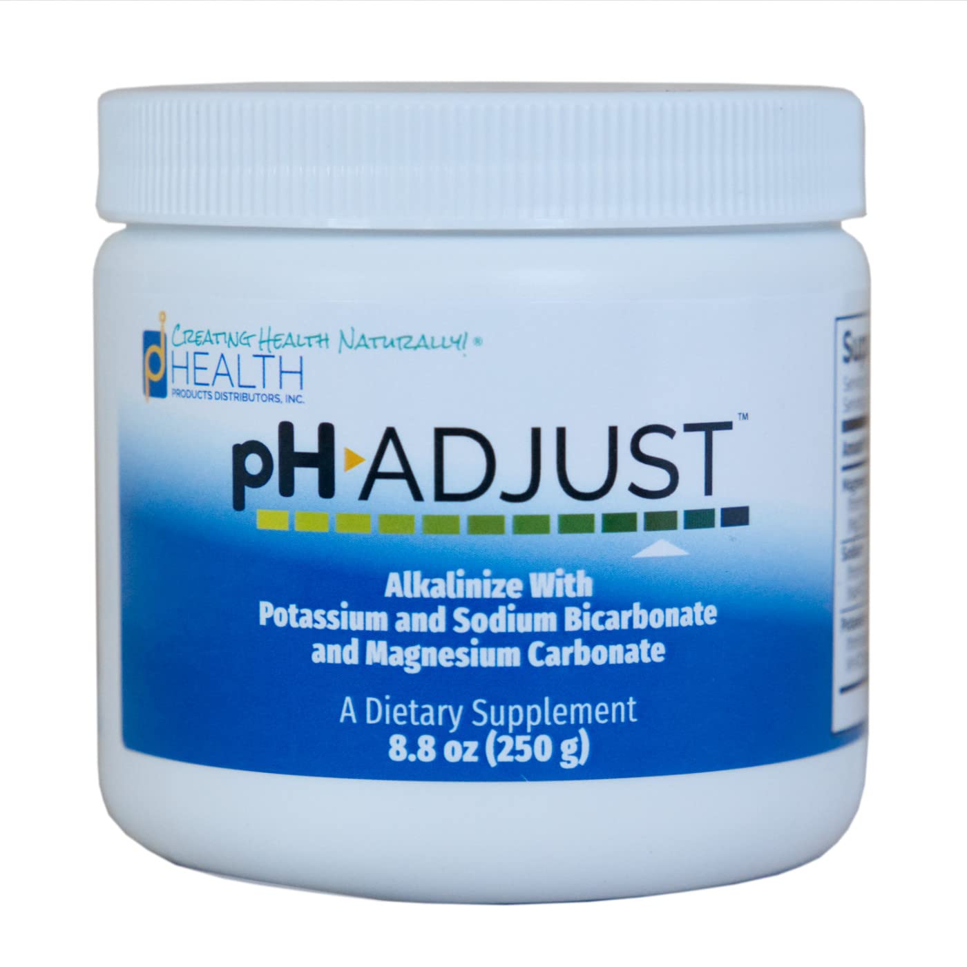 PDI PH Adjust bottle label showing alkaline ingredients for balance