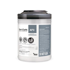 Close-up of PDI Sani-Cloth AF3 wipes inside canister for convenient cleaning