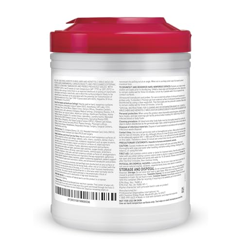 Envase de toallitas humedecidas PDI Sani-Cloth Plus para uso inmediato.