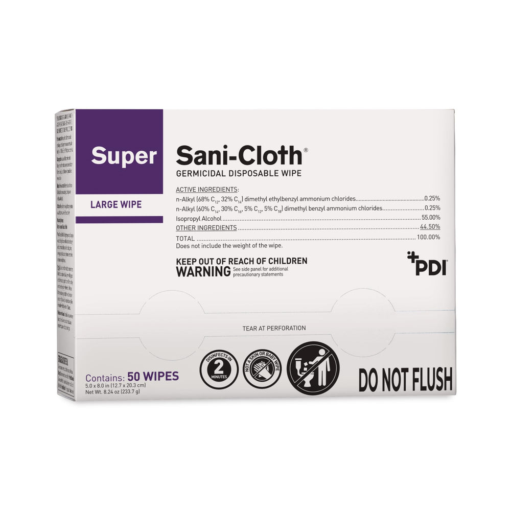Travel-friendly box of PDI wipes fits in bag or kit for mobility.