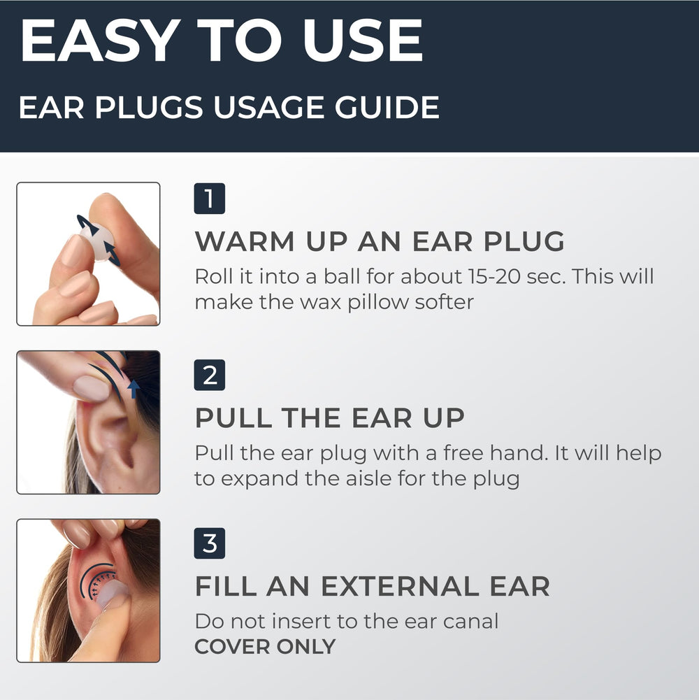Peace&Quiet PQ wax ear plugs in water use — designed for sleep and swim scenarios.