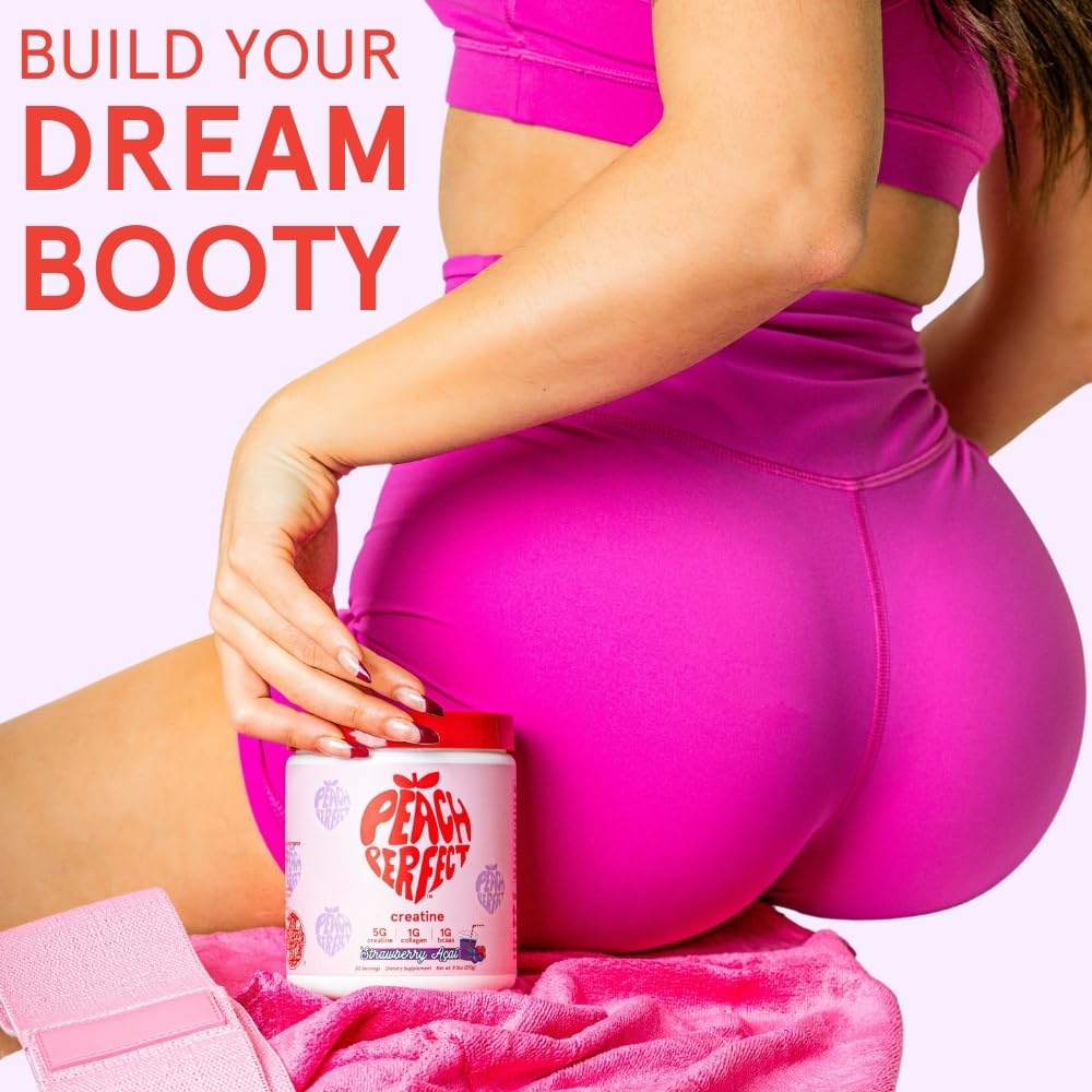 Peach Perfect creatine blend pink lemonade mix highlights refreshing flavor for post-workout recovery