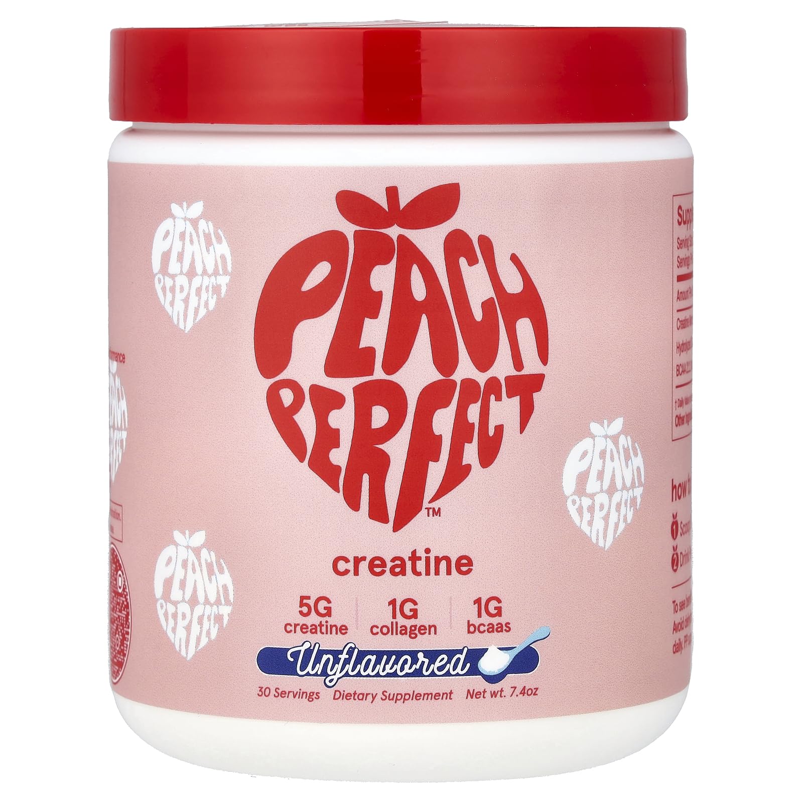 Peach Perfect Creatine Blend for Women bottle, easy-to-use workout supplement