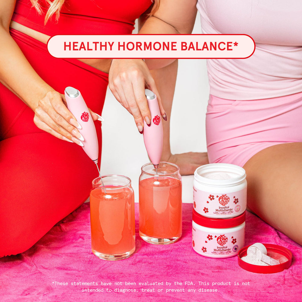 Lifestyle scene with Peach Perfect as part of morning ritual