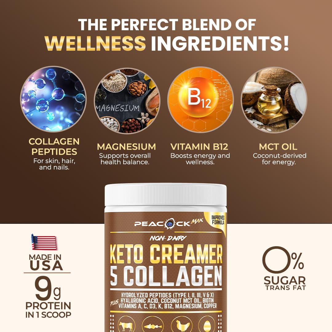 Peacock Max creamer blends into smoothies for a protein-rich upgrade.