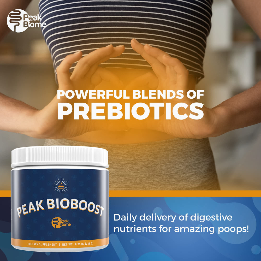 Peak BioBoost image highlighting bowel regularity support for daily comfort.