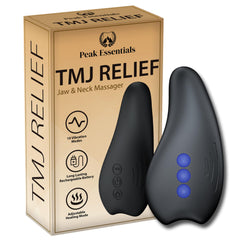 Peak Essentials TMJ Massager front view with ergonomic grip for precise jaw relief.