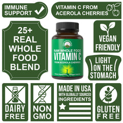 Acerola cherry whole-food blend highlights natural nutrients in Peak Performance product.
