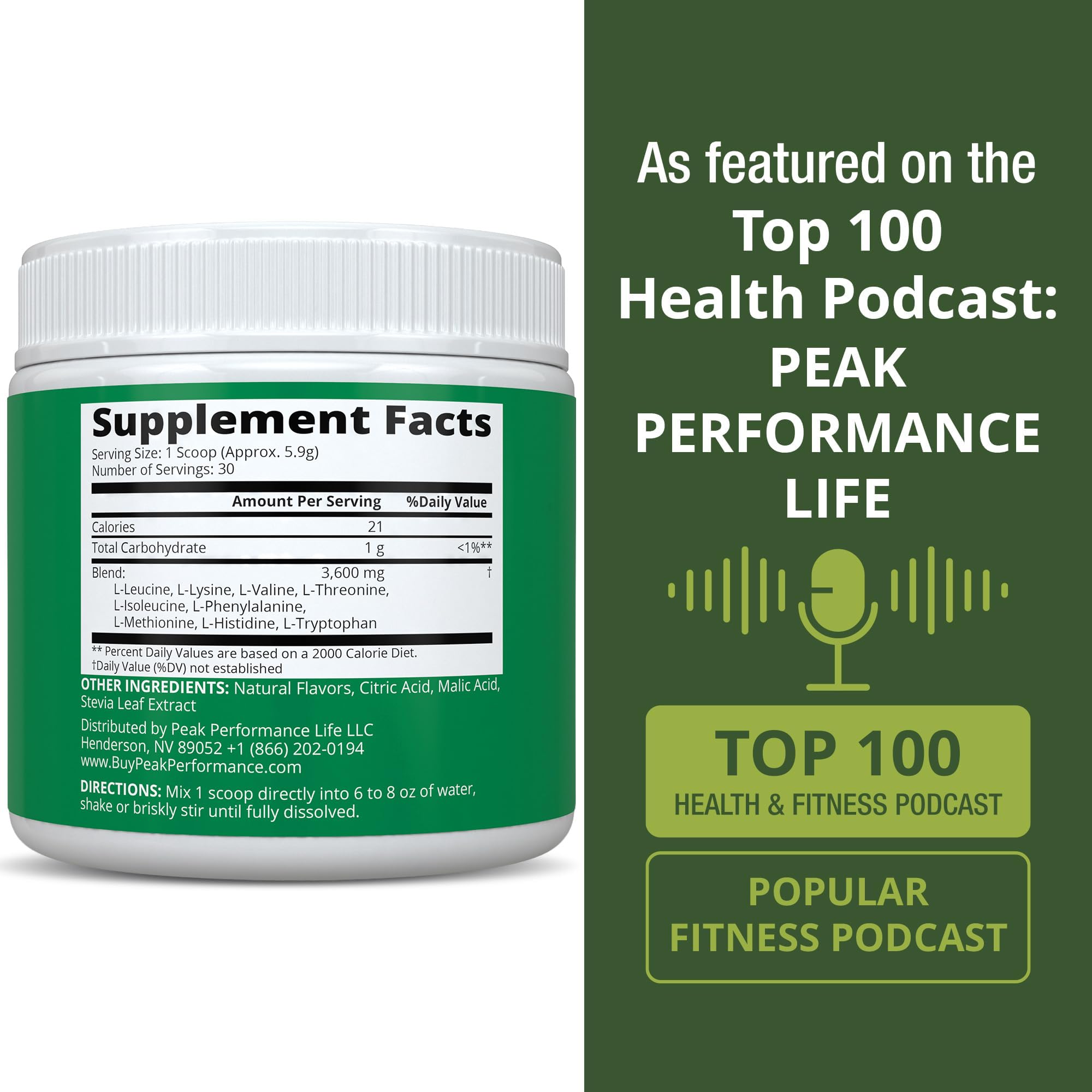 Athlete using Peak Performance All 9 EAA powder in a workout scene for energy and recovery