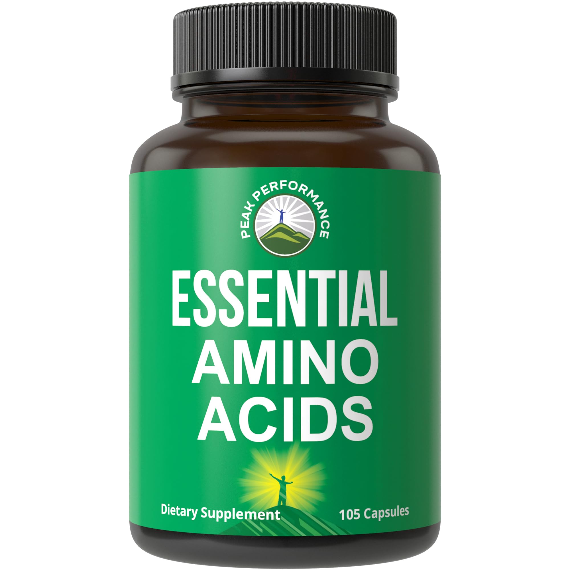 Peak Performance All 9 Essential Amino Acids capsules for post-workout support.
