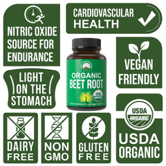 Peak Performance beet root capsules in hand for convenient daily use