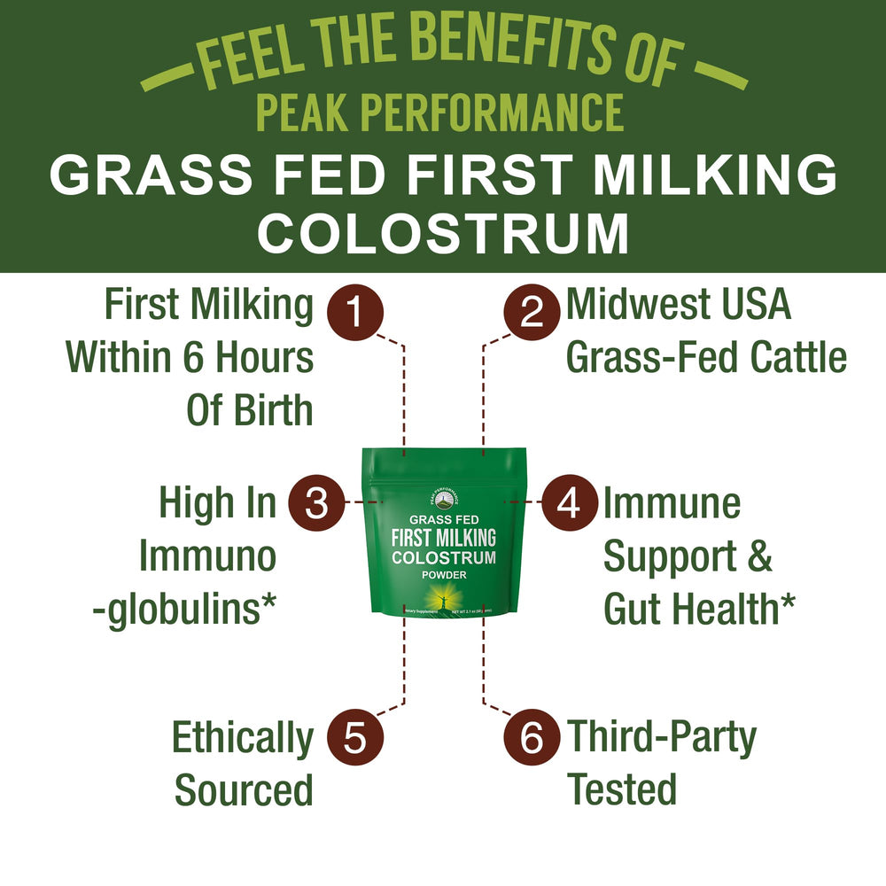Peak Performance Colostrum Powder scoop included for easy mixing