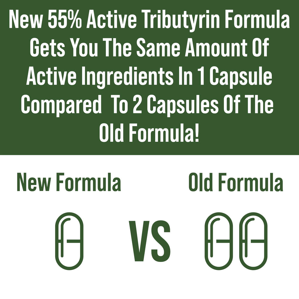 CoreBiome Tributyrin capsule close-up showing precise daily dose.