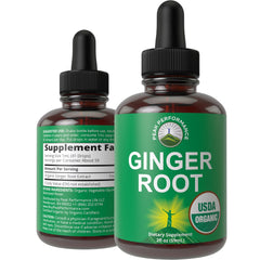 Peak Performance Ginger Drops bottle front highlighting organic zero sugar for daily balance.