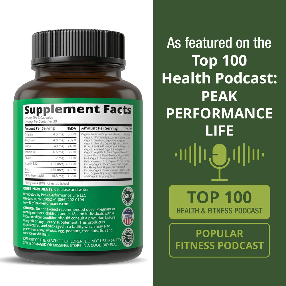 Peak Performance GMP manufacturing seal indicating high-quality standards in the USA