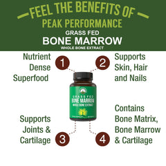 Close up of Peak Performance Bone Marrow capsules showing dense texture