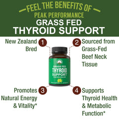 Peak Performance grass-fed New Zealand beef neck tissue capsules for natural energy support.