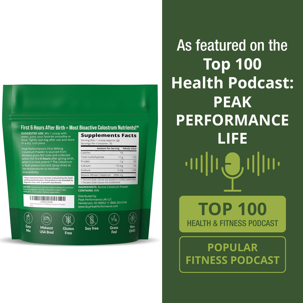 Peak Performance supports gut integrity with growth factors and proteins