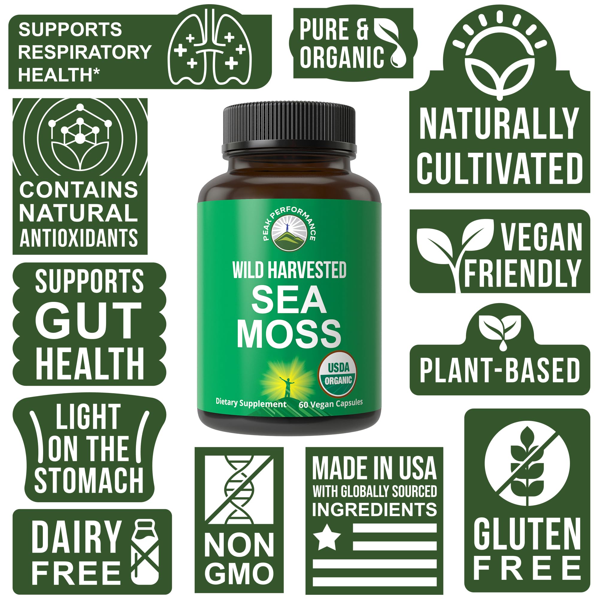 Peak Performance Irish sea moss raw bundle from wild harvest origins