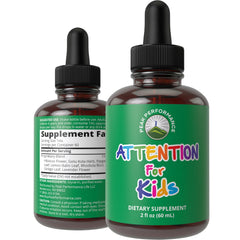 Peak Performance Kids Focus Drops bottle front view for kid friendly focus support