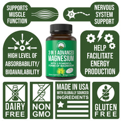Peak Performance magnesium taurate capsules offer daily relaxation and nerve function support.