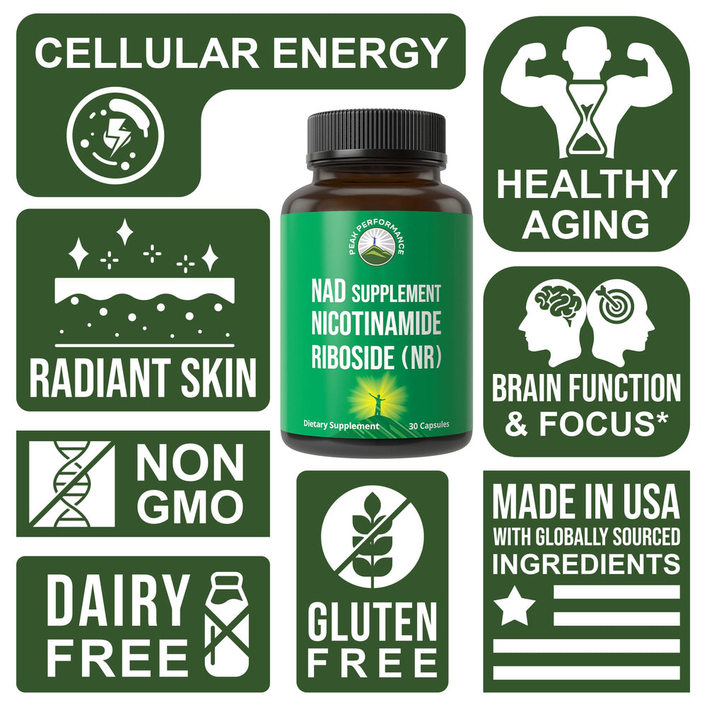Pouring Peak Performance Nicotinamide Riboside for easy daily dosing.