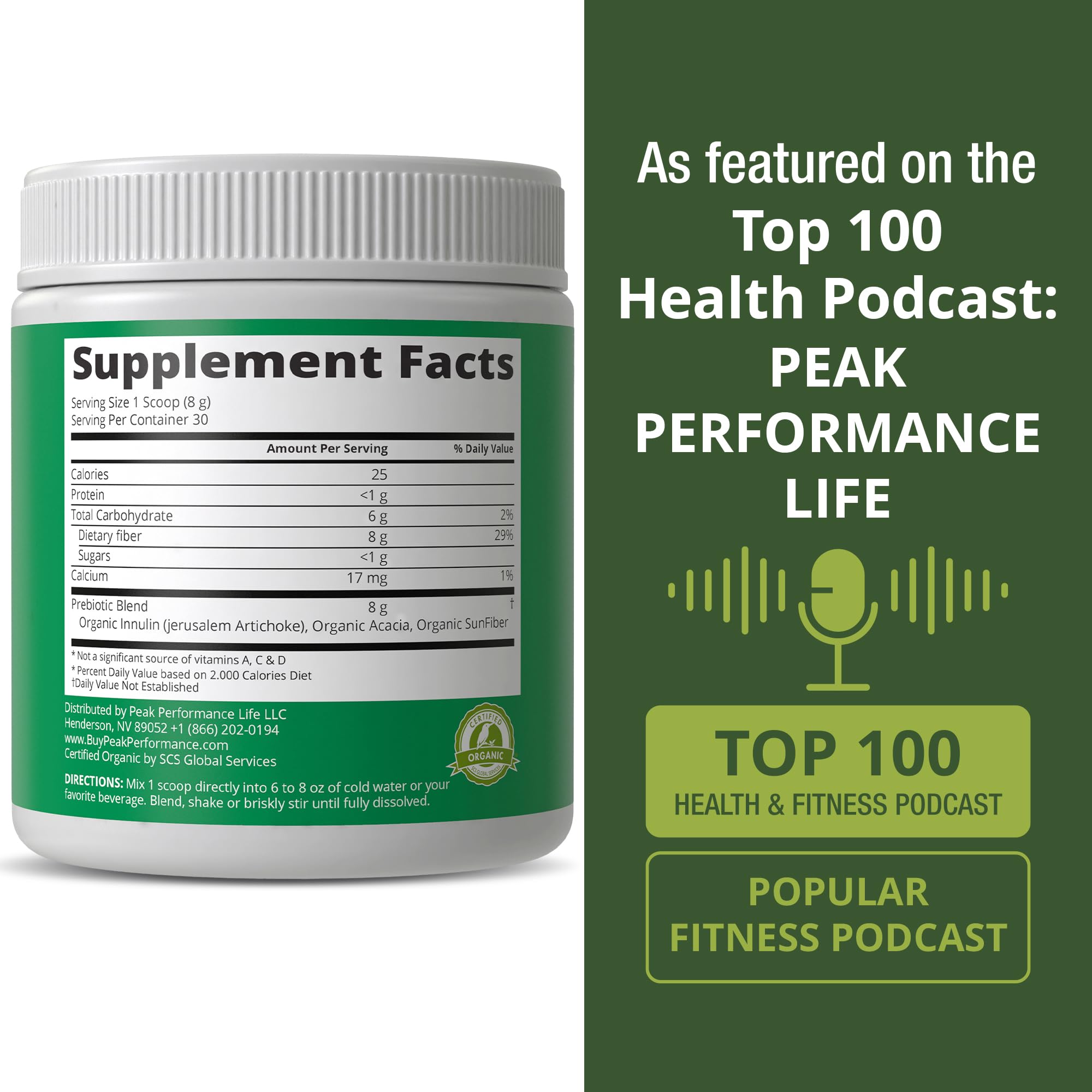 Peak Performance powder mixed in water showing smooth, dissolving texture.