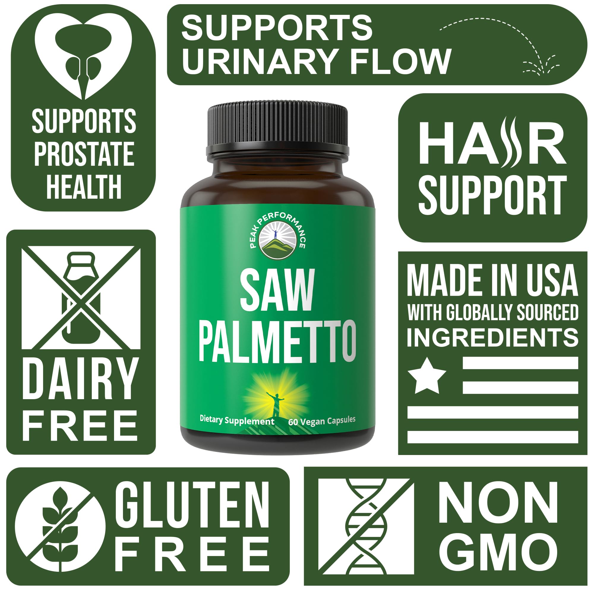 GMP manufacturing seal on Peak Performance Saw Palmetto bottle