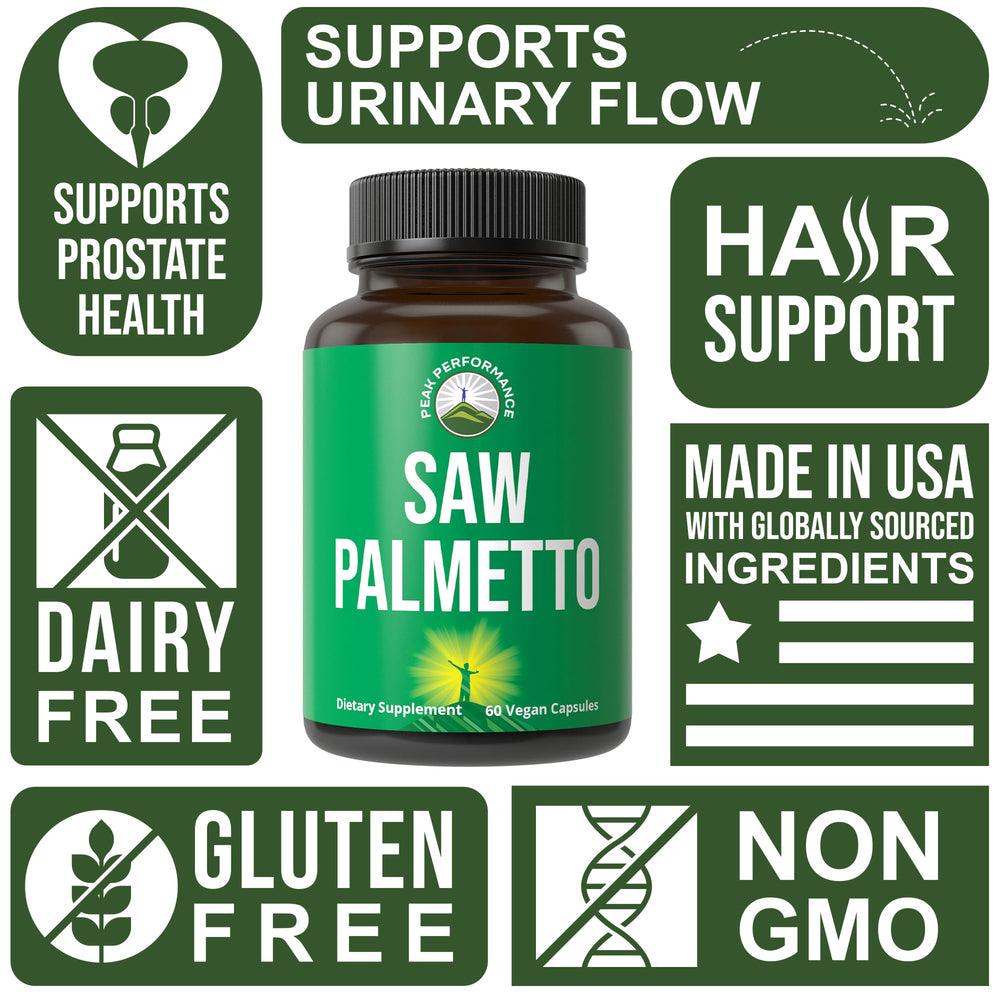 GMP manufacturing seal on Peak Performance Saw Palmetto bottle