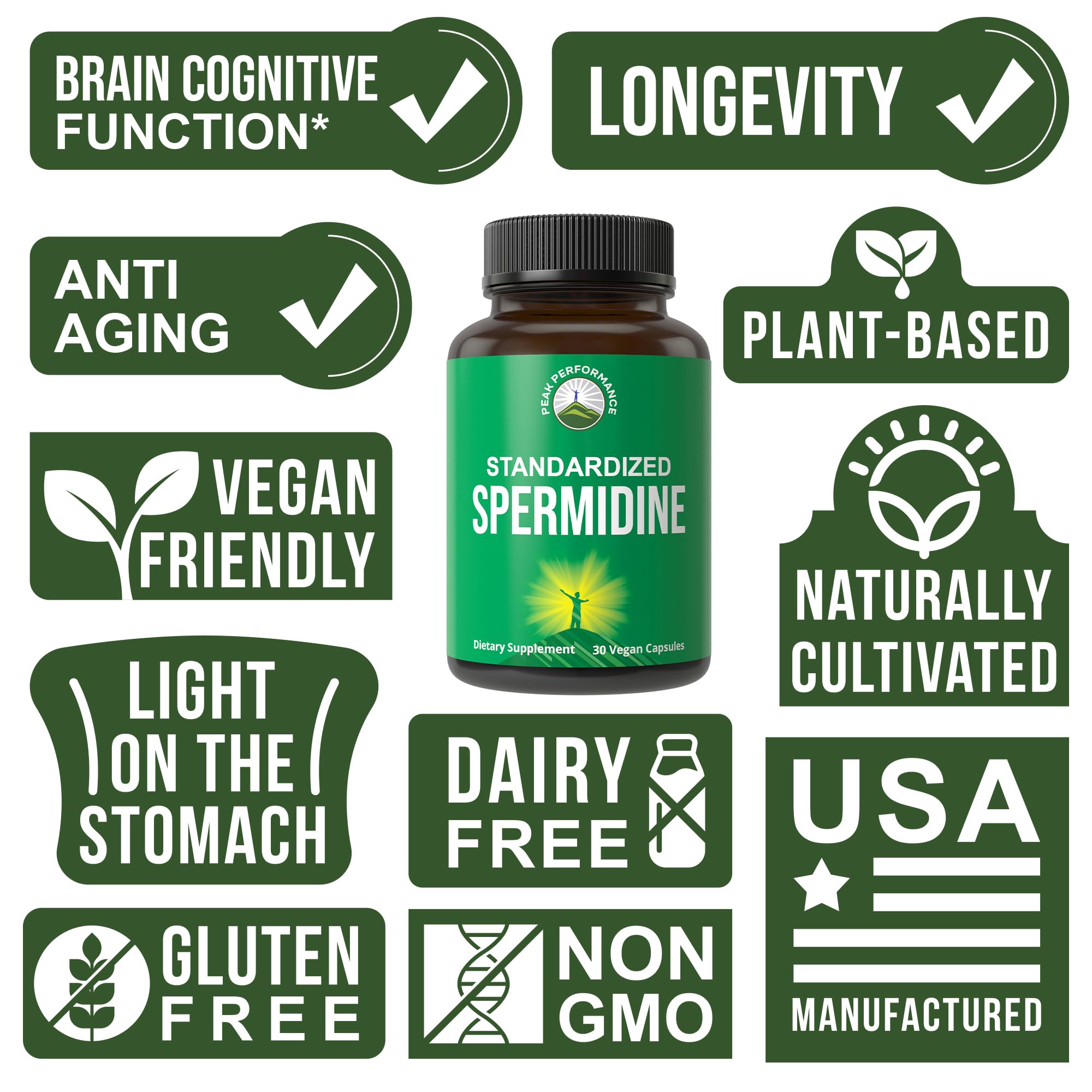Peak Performance Spermidine lifestyle image suggesting a longevity routine.